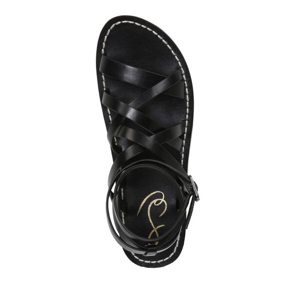 NWT SAM EDELMAN Womens Black Meriai Round Toe Leather Slingback Sandal 9.5 M - Picture 3 of 5